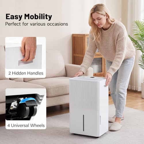 135 Pint/64 L Dehumidifier with Drain Hose for Home Basement