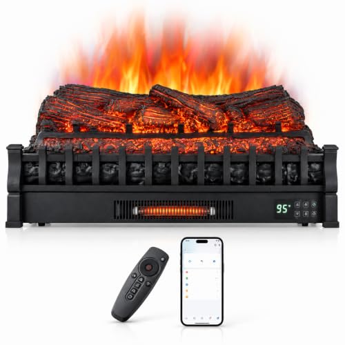 Infrared Quartz Electric Fireplace Heater w/ App, Remote, Alexa & Google Assistant Compatible, 5 Flame Modes, 8H Timer, 1500W