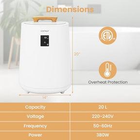 18 L Towel Warmer for Bathroom, Luxury Towel Heater with LED Display & Auto Shut off, Heated Towel Warmers Bucket for 2 40" x 70" Oversized Towels, Bathrobes, Blankets, Brown/ Pink/ Yellow/ White