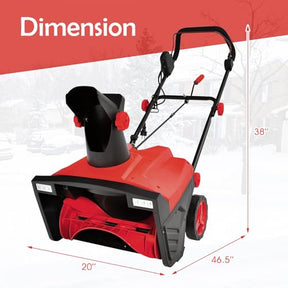 20" Corded Snow Blower, Electric Walk-Behind Snow Blower with 30 FT Throwing Distance and Dual LED Lights for Driveway Walking Path Yards, 120V, 2300W, 15 Amp, 3000 RPM Motor