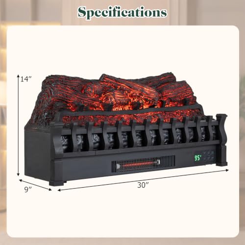 Infrared Quartz Electric Fireplace Heater w/ App, Remote, Alexa & Google Assistant Compatible, 5 Flame Modes, 8H Timer, 1500W