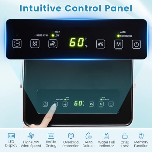 Dehumidifier for Home, 80 Pint Compressor Dehumidifier for 4000 Sq.Ft with Drain Hose, Smart Humidity Control, 24H Timer, Auto Defrost & Child Lock, Quiet for Bedroom, Bathroom & Basement