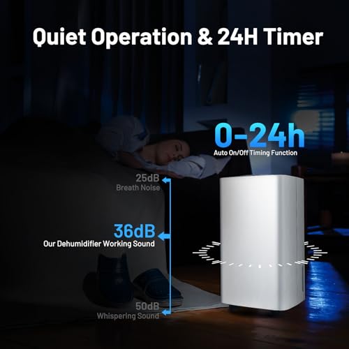 30 Pint Dehumidifiers for Home and Basements, 1500 Sq. Ft Dehumidifier w/3 Modes, 2 Speeds, 12H Timer, Auto or Manual Drainage, Drain Hose, Child Lock, Overflow Protection & Wheels