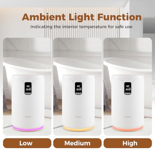 20L Large Portable Blanket Heater with RGB Ambient Light, Portable Towel Warmer with 0.5-24H Delay Timer and 30/60/90 Min Heat Settings, Hot Towel Bucket for Two Large 45 x 70 Inches Towels