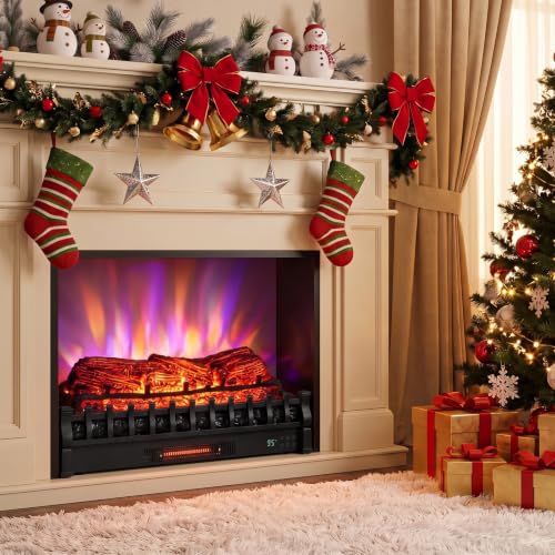 Infrared Quartz Electric Fireplace Heater w/ App, Remote, Alexa & Google Assistant Compatible, 5 Flame Modes, 8H Timer, 1500W