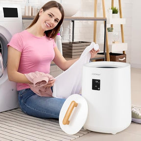 18 L Towel Warmer for Bathroom, Luxury Towel Heater with LED Display & Auto Shut off, Heated Towel Warmers Bucket for 2 40" x 70" Oversized Towels, Bathrobes, Blankets, Brown/ Pink/ Yellow/ White
