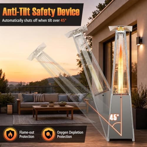 48000 BTU Pyramid Patio Heater w/Zippered Cover