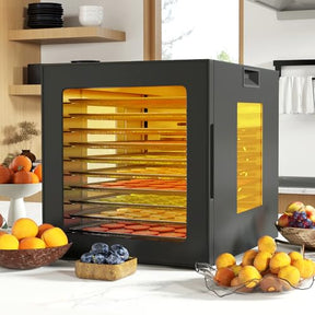 Dehydrator Machine with 10 Stainless Steel Racks, Dryer w/10 Preset Modes, 48-Hour Timer & 30-75℃ Adjustable Temperature, Food Dehydrator for Jerky, Vegetables, Fruits