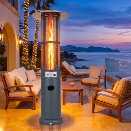 Outdoor Propane Patio Heater with Wheels, 34,000 BTU