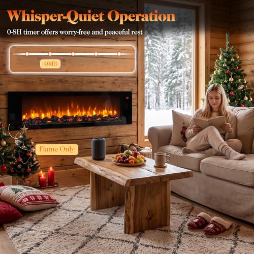 36" Electric Fireplace w/5-Level Adjustable Brightness & Speed