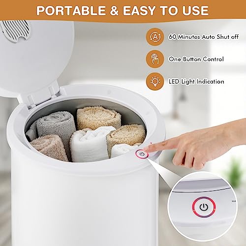 21L Large Towel Warmer Bucket, Heated Towel Warmer w/ 20-90 Min Timer & 2-5H Drying Mode, Auto Shut-off Function for Oversized Towels, Blankets, Bathroom Heater for Spa, Hotel