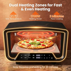 Indoor Electric Pizza Oven for 12" Pizzas with 8 Presets