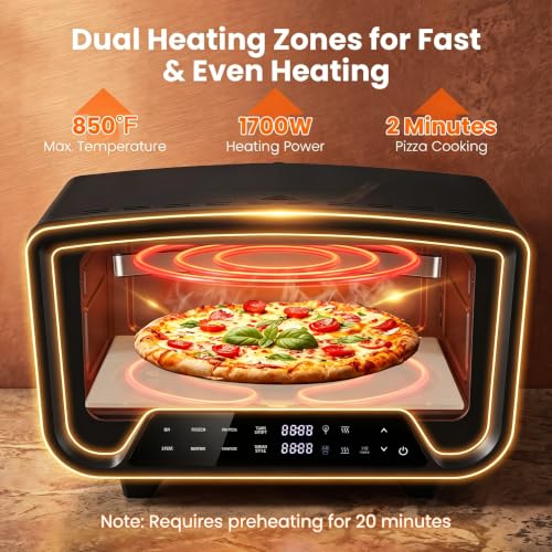 Indoor Electric Pizza Oven for 12" Pizzas with 8 Presets