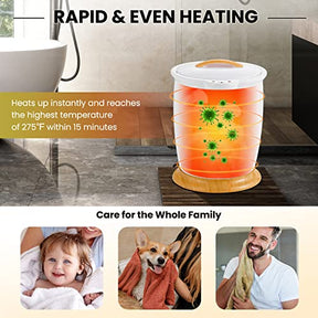 Towel Warmer Bucket, 20 L/5.3 Gallons Large Capacity Towel Warmer Barrel w/ Fragrance Holder, Auto Shut off, Hot Towel Heater for 2 Oversized 40" x 70" Oversized Towels, Bathrobes, Blankets, White/Gray