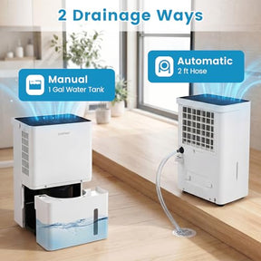Dehumidifier for Home, 80 Pint Compressor Dehumidifier for 4000 Sq.Ft with Drain Hose, Smart Humidity Control, 24H Timer, Auto Defrost & Child Lock, Quiet for Bedroom, Bathroom & Basement