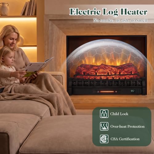 Infrared Quartz Electric Fireplace Heater w/ App, Remote, Alexa & Google Assistant Compatible, 5 Flame Modes, 8H Timer, 1500W