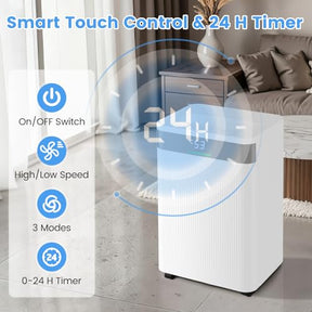 54 Pints Dehumidifier for Home, 4500 Sq.Ft Dehumidifier w/3 Modes, LED Display, 3-Color Indicator Light, 24H Timer, Child Lock, Drain Hose & Auto Defrost for Bathroom Bedroom Basement