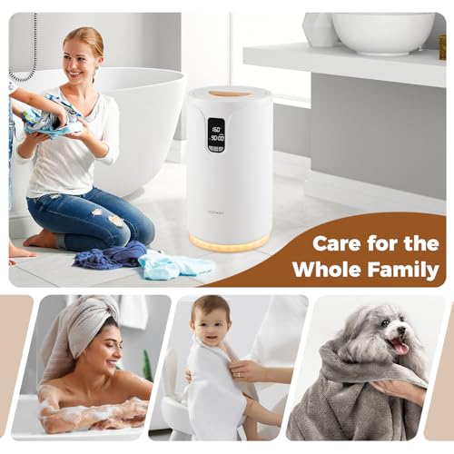 20L Large Portable Blanket Heater with RGB Ambient Light, Portable Towel Warmer with 0.5-24H Delay Timer and 30/60/90 Min Heat Settings, Hot Towel Bucket for Two Large 45 x 70 Inches Towels