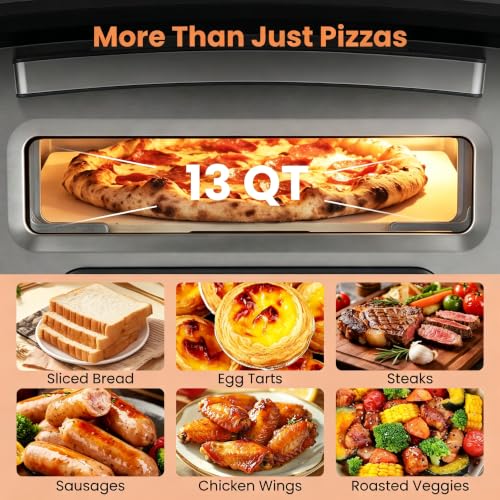 Indoor Electric Pizza Oven for 12" Pizzas with 8 Presets