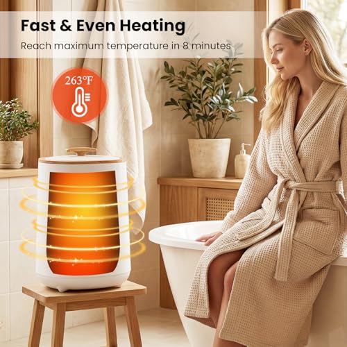 Towel Warmer, Luxury Towel Warmer Bucket with Auto Shutoff & One Button Start, 18L Towel Heater Gift for Him & Her, Fits 2 Large Bath Towels Bathrobes Blankets PJ's
