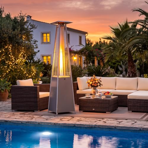 48000 BTU Pyramid Patio Heater w/Zippered Cover