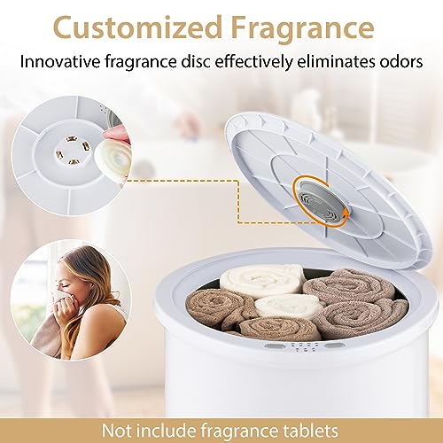 23L Bucket Style Towel Warmer with Fragrant Disc Holder, Large Bath Towel Warmer with 3 Heat Levels, 20/40/60/90 Min Timer and Auto Shut Off