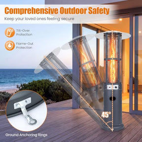 Outdoor Propane Patio Heater with Wheels, 34,000 BTU