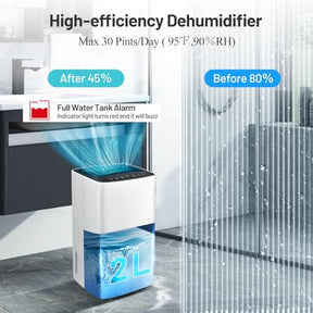 30 Pint Dehumidifiers for Home and Basements, 1500 Sq. Ft Dehumidifier w/3 Modes, 2 Speeds, 12H Timer, Auto or Manual Drainage, Drain Hose, Child Lock, Overflow Protection & Wheels