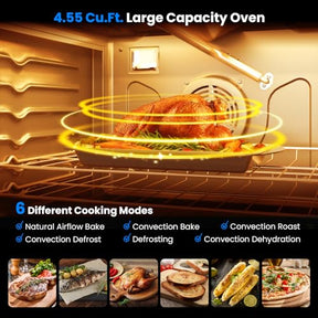 30 Inches Natural Gas Range, 120V Freestanding Gas Range with 5 Burners Cooktop & 4.55 Cu.Ft. Convection Oven, Storage Drawer, Dual Fuels Range with Cast Iron Grates & Enamel Interior, Stainless Steel