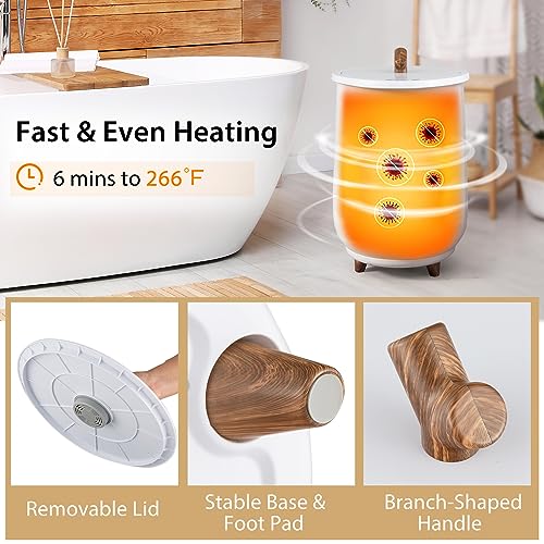 23L Bucket Style Towel Warmer with Fragrant Disc Holder, Large Bath Towel Warmer with 3 Heat Levels, 20/40/60/90 Min Timer and Auto Shut Off