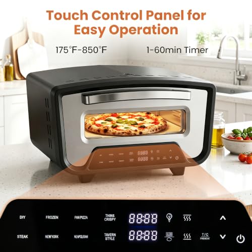 Indoor Electric Pizza Oven for 12" Pizzas with 8 Presets