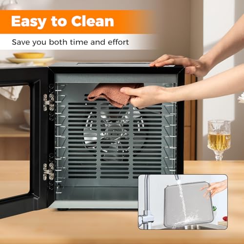 Dehydrator Machine with 10 Stainless Steel Racks, Dryer w/10 Preset Modes, 48-Hour Timer & 30-75℃ Adjustable Temperature, Food Dehydrator for Jerky, Vegetables, Fruits