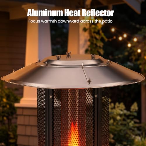 Outdoor Propane Patio Heater with Wheels, 34,000 BTU