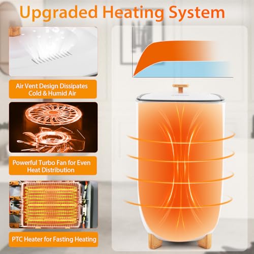 35L Towel Warmer Bucket, Fast Heated Large Hot Towel Bucket with PTC Air Heater & Fragrance Disc, Towel Heater & Dryer Combo Fits up to 4 (45" x 70") Oversized Towels, Blankets