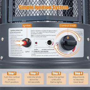 Outdoor Propane Patio Heater with Wheels, 34,000 BTU