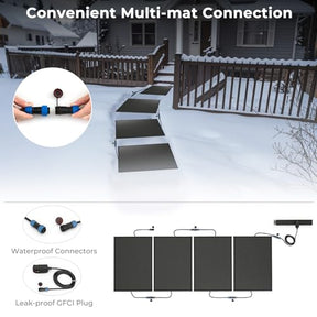 20" /30"x 30" Heated Snow Melting Mat, Heated Outdoor Mat for Winter Snow Removal with 3 in/h Speed, 9.5 ft Power Cord, GFCI Plug, Non-Slip Rubber and IP66 Waterproof, Snow and Ice Heated Pad for Walkway, Doorway and Driveway