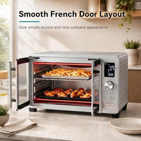 25L/26.4 QT Air Fryer Toaster Oven w/Dual French Doors