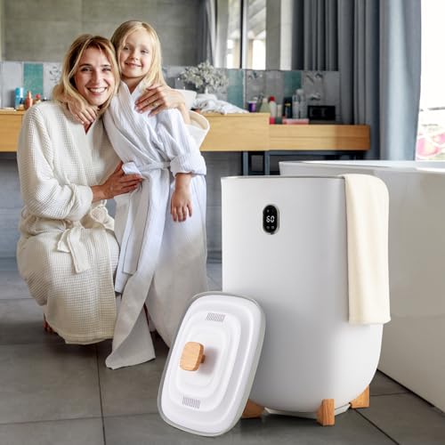 35L Towel Warmer Bucket, Fast Heated Large Hot Towel Bucket with PTC Air Heater & Fragrance Disc, Towel Heater & Dryer Combo Fits up to 4 (45" x 70") Oversized Towels, Blankets