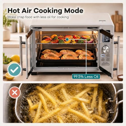 25L/26.4 QT Air Fryer Toaster Oven w/Dual French Doors