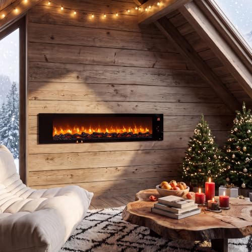 36" Electric Fireplace w/5-Level Adjustable Brightness & Speed