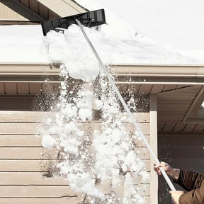 Snow Roof Rake, 4.8-20 FT Aluminum Roof Rakes for Snow Removal with 25” Blade, Extendable Pole, Anti-Slip Handle, Snow Removal Tool, Snow Rake for Leaves, Debris, Rooftop, Car Roof