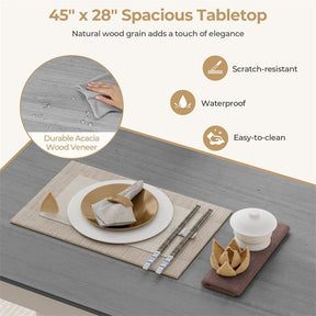 5-Piece Dining Table Set for 4, Wood Kitchen Table & 4 Chairs w/ Rubber Wood Legs, Mid-Century Modern Farmhouse Dinette Set for Small Spaces