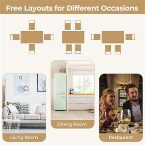 5-Piece Dining Table Set for 4, Wood Kitchen Table & 4 Chairs w/ Rubber Wood Legs, Mid-Century Modern Farmhouse Dinette Set for Small Spaces