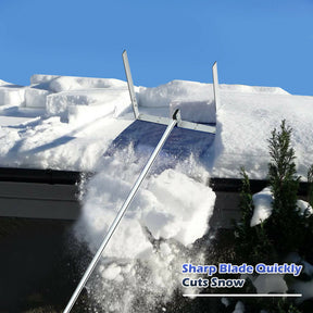 Snow Shovel Roof Rake, Aluminum Snow Rake w/ Extendable & Non-Slip Handle, Extra-large & Sturdy Snow Slice, Suitable for Removing Snow, Wet Leaves, Branches & Dust