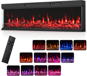 24/40/50/60 Inch 3-Sided Built-in Electric Fireplace Insert