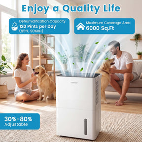 Dehumidifier for Home, 80 Pint Compressor Dehumidifier for 4000 Sq.Ft with Drain Hose, Smart Humidity Control, 24H Timer, Auto Defrost & Child Lock, Quiet for Bedroom, Bathroom & Basement