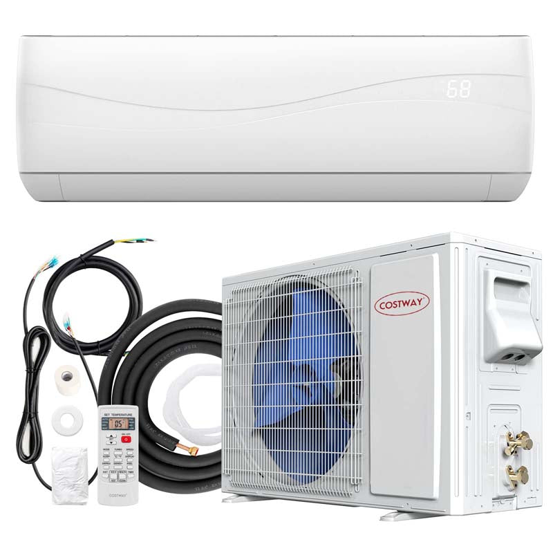 9000 BTU 17 SEER2 Mini Split Air Conditioner & Heater Ductless Inverter System, 208-230V Wall-Mounted AC Unit with Heat Pump