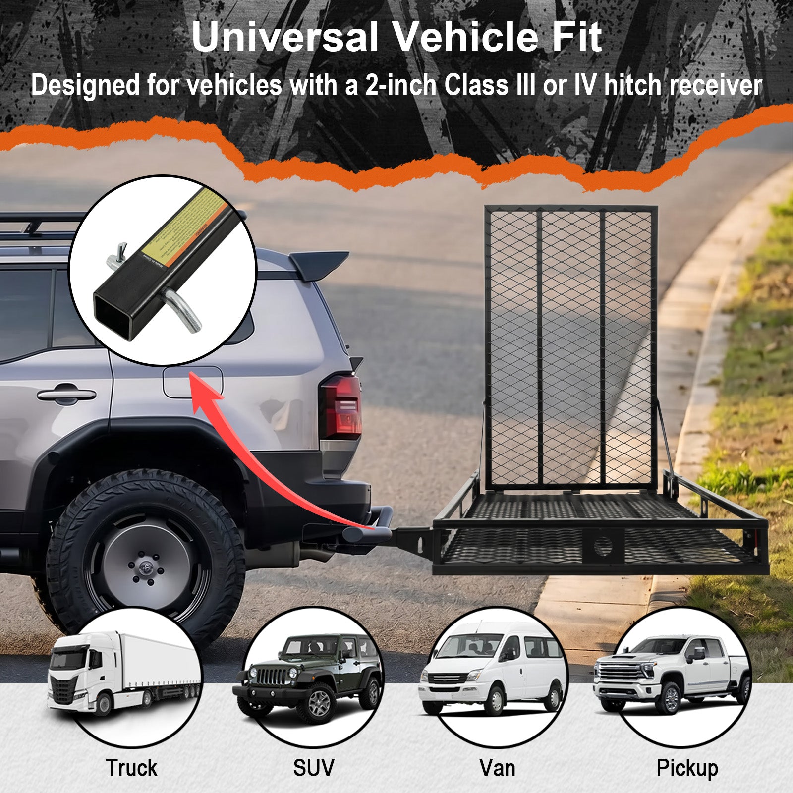 500 LBS Heavy-Duty Folding Hitch Mount Wheelchair Carrier
