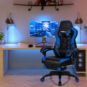 Ergonomic Gaming Chair Recliner with Footrest, Linkage Armrests & Lumbar Support, Big Wide High Back Swivel Video Gaming Office Computer Chair