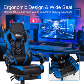 Ergonomic Gaming Chair Recliner with Footrest, Linkage Armrests & Lumbar Support, Big Wide High Back Swivel Video Gaming Office Computer Chair